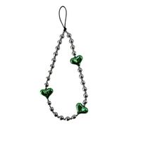 Simple Style Heart Shape Arylic Beaded Handmade Keychain main image 3