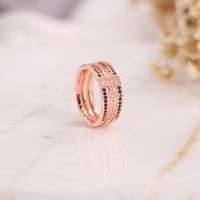 Wholesale IG Style Round Copper Plating Inlay Zircon Rings main image 1