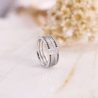 Wholesale IG Style Round Copper Plating Inlay Zircon Rings main image 2