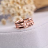 Wholesale IG Style Round Copper Plating Inlay Zircon Rings main image 3