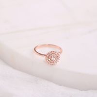 Wholesale Simple Style Round Copper Plating Inlay Zircon Rings main image 1