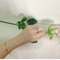 Wholesale IG Style Round Copper Plating Inlay Zircon Rings main image 4