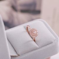 Wholesale Simple Style Round Copper Plating Inlay Zircon Rings main image 2