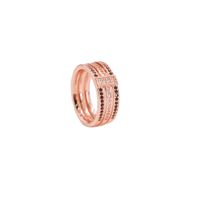 Wholesale IG Style Round Copper Plating Inlay Zircon Rings main image 5