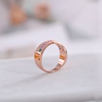 Wholesale Simple Style Geometric Copper Plating Inlay Zircon Rings sku image 1