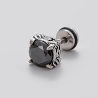 1 Piece Casual Vintage Style Geometric Stainless Steel Zircon Ear Studs main image 7