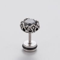1 Piece Casual Vintage Style Geometric Stainless Steel Zircon Ear Studs main image 4