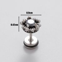 1 Piece Casual Vintage Style Geometric Stainless Steel Zircon Ear Studs main image 2