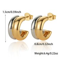 Elegant Simple Style Color Block Sterling Silver White Gold Plated Unisex Rings Earrings sku image 1