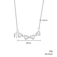 Stainless Steel Copper Simple Style Four Leaf Clover Plating Inlay Zircon Pendant Necklace main image 2