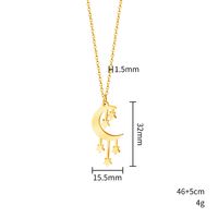 Stainless Steel Simple Style Star Moon Plating Pendant Necklace sku image 2