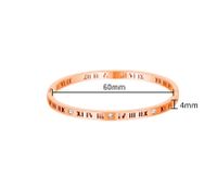 Stainless Steel Simple Style Roman Numeral Plating Inlay Zircon Bangle main image 2