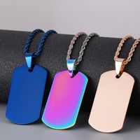 1 Piece 50*28mm 600*3mm Stainless Steel Square Polished Pendant Chain main image 1