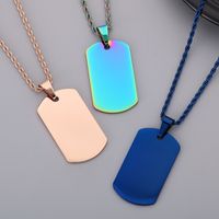 1 Piece 50*28mm 600*3mm Stainless Steel Square Polished Pendant Chain main image 3
