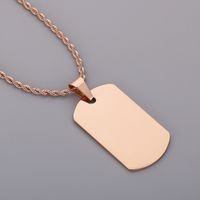 1 Piece 50*28mm 600*3mm Stainless Steel Square Polished Pendant Chain main image 7