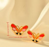 1 Pair Elegant Butterfly Copper Ear Studs main image 2