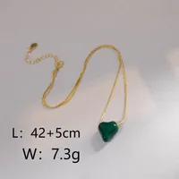 Copper Casual Simple Style Heart Shape Enamel Pendant Necklace main image 2