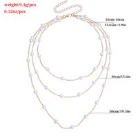 Elegant Simple Style Geometric Alloy Plastic Plastic Women's Three Layer Necklace main image 2