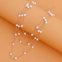 Elegant Simple Style Geometric Alloy Plastic Plastic Women's Three Layer Necklace main image 5