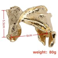 Hip-Hop Exaggerated Oversized Solid Color Alloy Irregular Plating Gold Plated Silver Plated Women's Bangle main image 2