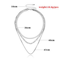 Hip-Hop Simple Style Geometric Alloy Women's Three Layer Necklace main image 2