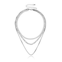Hip-Hop Simple Style Geometric Alloy Women's Three Layer Necklace main image 4