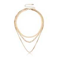 Hip-Hop Simple Style Geometric Alloy Women's Three Layer Necklace main image 3