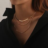 Hip-Hop Simple Style Geometric Alloy Women's Three Layer Necklace main image 5
