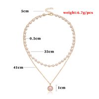 Elegant Simple Style Geometric Alloy Plastic Women's Double Layer Necklaces main image 2