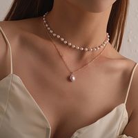 Elegant Simple Style Geometric Alloy Plastic Women's Double Layer Necklaces main image 6