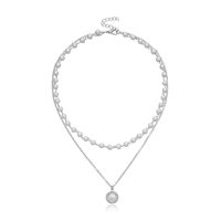Elegant Simple Style Geometric Alloy Plastic Women's Double Layer Necklaces main image 1