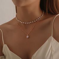 Elegant Simple Style Geometric Alloy Plastic Women's Double Layer Necklaces main image 7