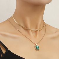 Elegant Simple Style Geometric Alloy Women's Double Layer Necklaces main image 1