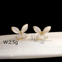 1 Pair Elegant Simple Style Butterfly Copper 18K Gold Plated Ear Studs main image 2