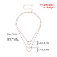 Elegant Simple Style Heart Shape Alloy Plastic Women's Double Layer Necklaces main image 2