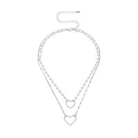 Elegant Simple Style Heart Shape Alloy Plastic Women's Double Layer Necklaces sku image 2