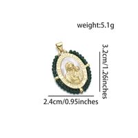 1 Piece 24*32mm Copper Crystal 18K Gold Plated Oval Polished Pendant sku image 2