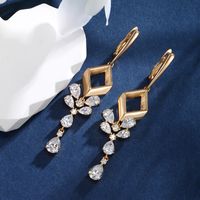 1 Pair Fairy Style Elegant Classic Style Water Droplets Tassel Inlay Copper Alloy Artificial Gemstones Rhinestones Drop Earrings main image 6