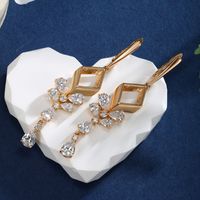 1 Pair Fairy Style Elegant Classic Style Water Droplets Tassel Inlay Copper Alloy Artificial Gemstones Rhinestones Drop Earrings main image 8