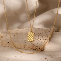 Sterling Silver Casual Simple Style Square Plating Pendant Necklace sku image 3