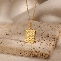 Sterling Silver Casual Simple Style Square Plating Pendant Necklace main image 1