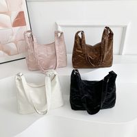 Women's Pu Leather Solid Color Vintage Style Zipper Shoulder Bag Crossbody Bag main image 1