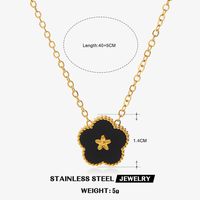304 Stainless Steel 18K Gold Plated IG Style Inlay Flower Acrylic Necklace sku image 3