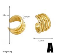 1 Pair Simple Style Heart Shape Solid Color Twist Plating Copper 18K Gold Plated Ear Cuffs main image 2