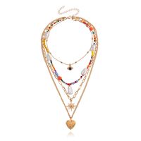 Casual Hip-Hop Devil's Eye Heart Shape Beaded Alloy Women's Layered Necklaces main image 3