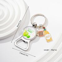 Casual Simple Style Letter Can Openers Alloy Glass Silver Plated Keychain main image 2