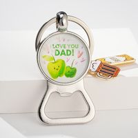 Casual Simple Style Letter Can Openers Alloy Glass Silver Plated Keychain main image 7