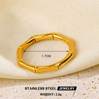 304 Stainless Steel 18K Gold Plated Simple Style Bamboo Rings Bracelets sku image 2