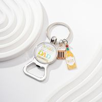 Casual Simple Style Letter Can Openers Alloy Glass Silver Plated Keychain main image 10