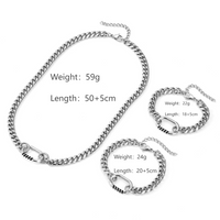 304 Stainless Steel Casual Simple Style Polishing Enamel Oval Bracelets Necklace main image 2